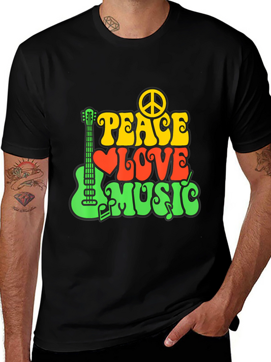 Peace Love Music Graphic T-Shirt