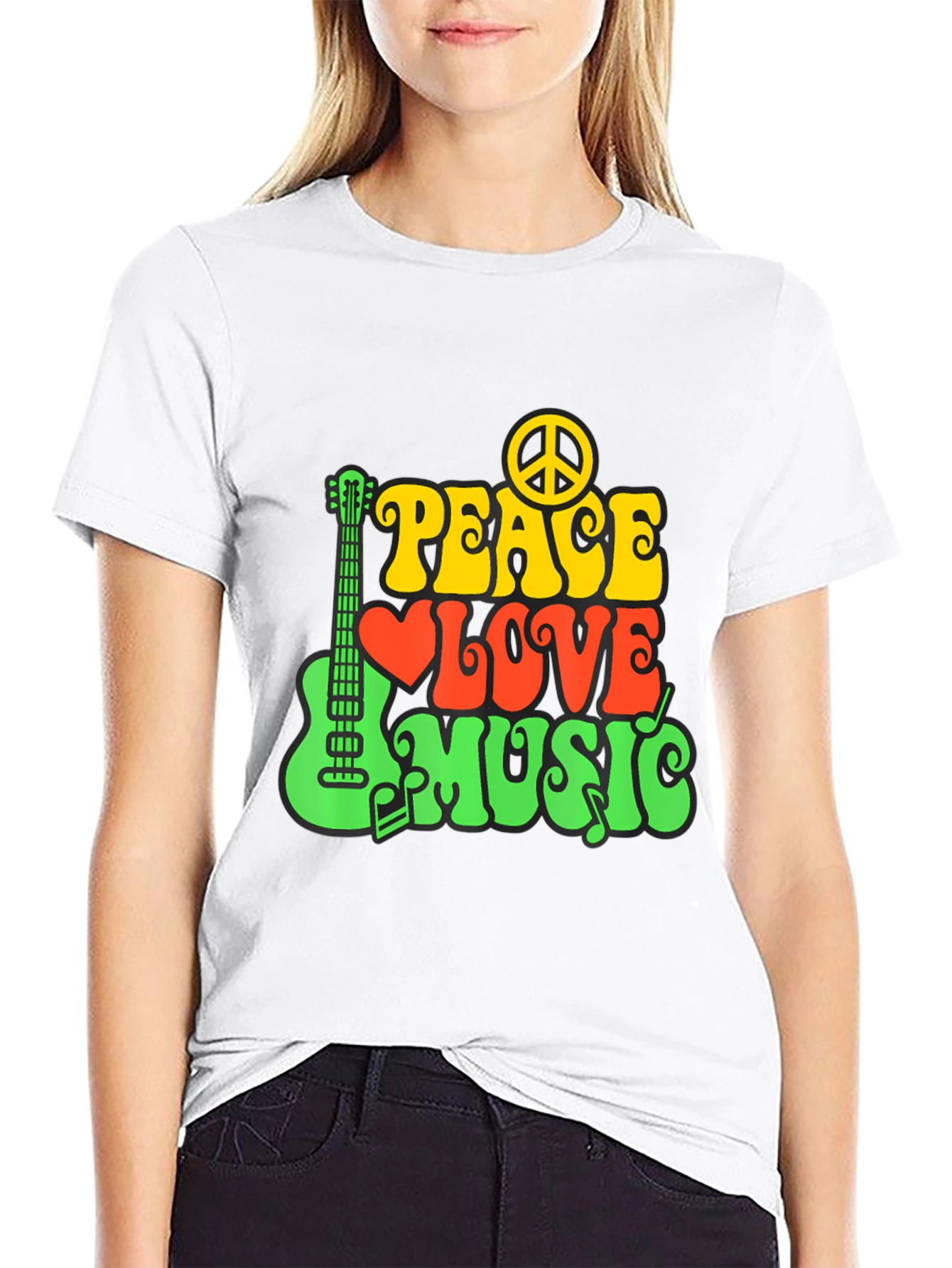 Peace Love Music Graphic T-Shirt
