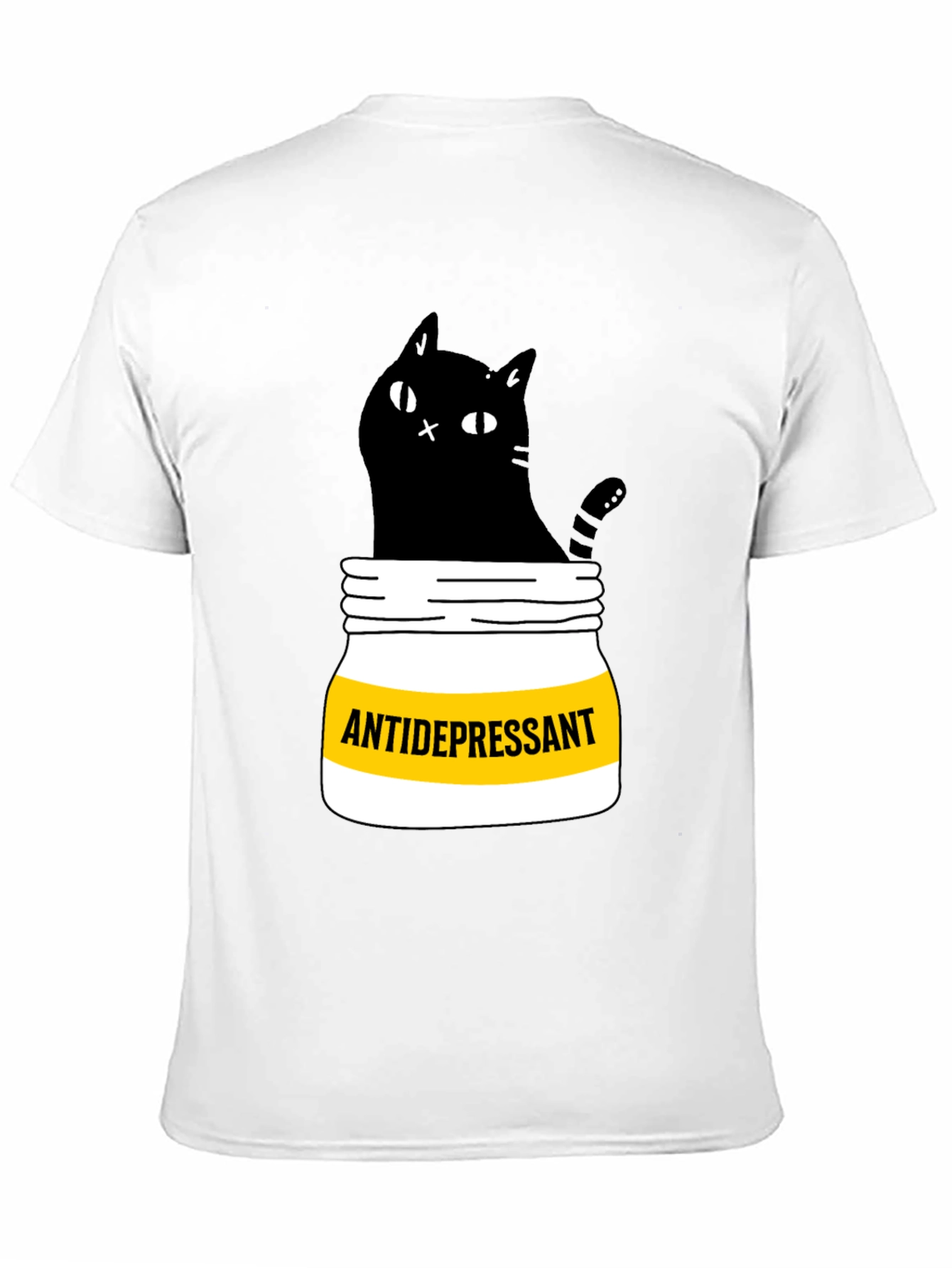 Antidepressant Cat T-Shirt - Funny Black Cat Graphic Tee