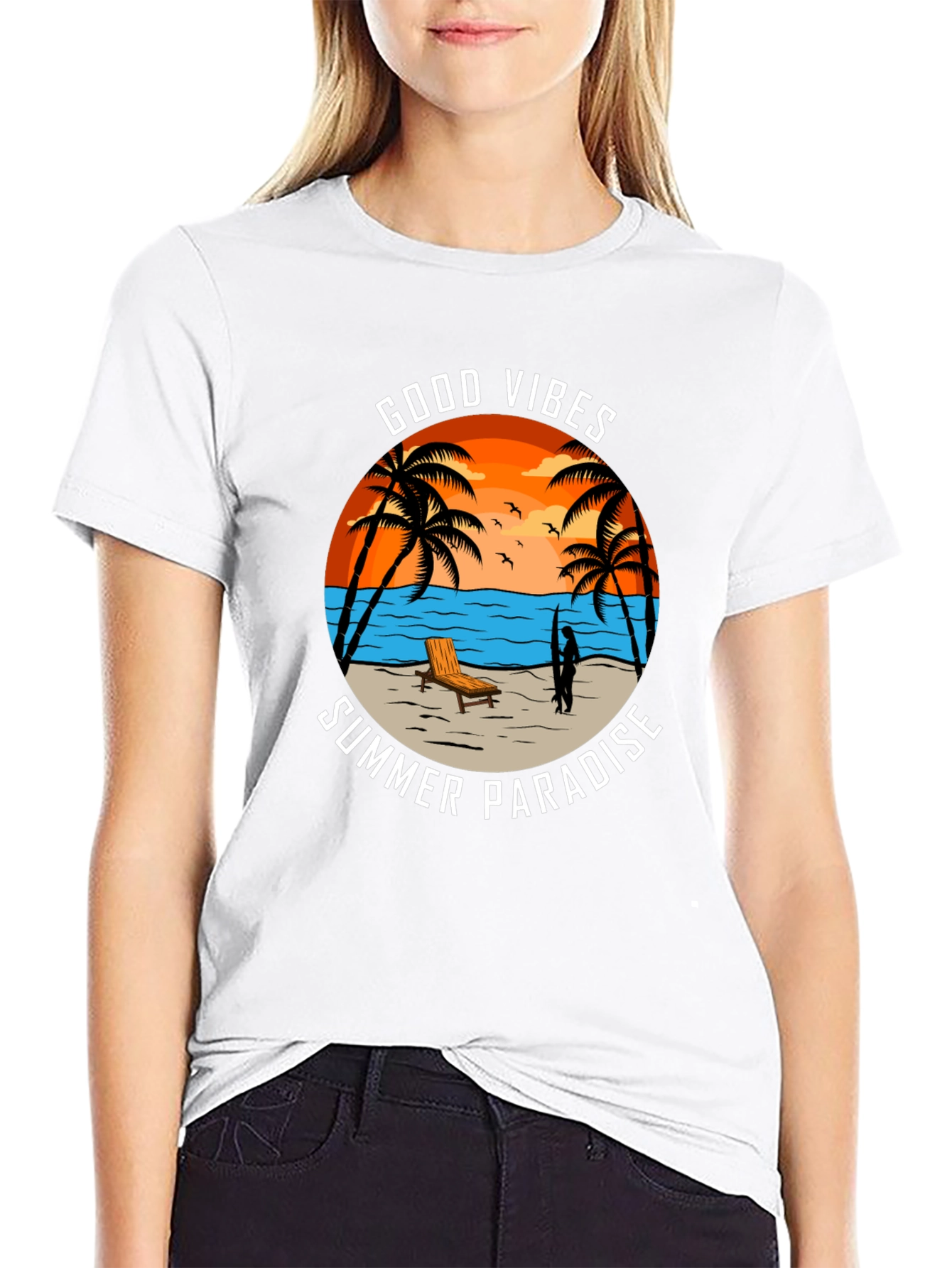 Good Vibes Summer Paradise Graphic Tee