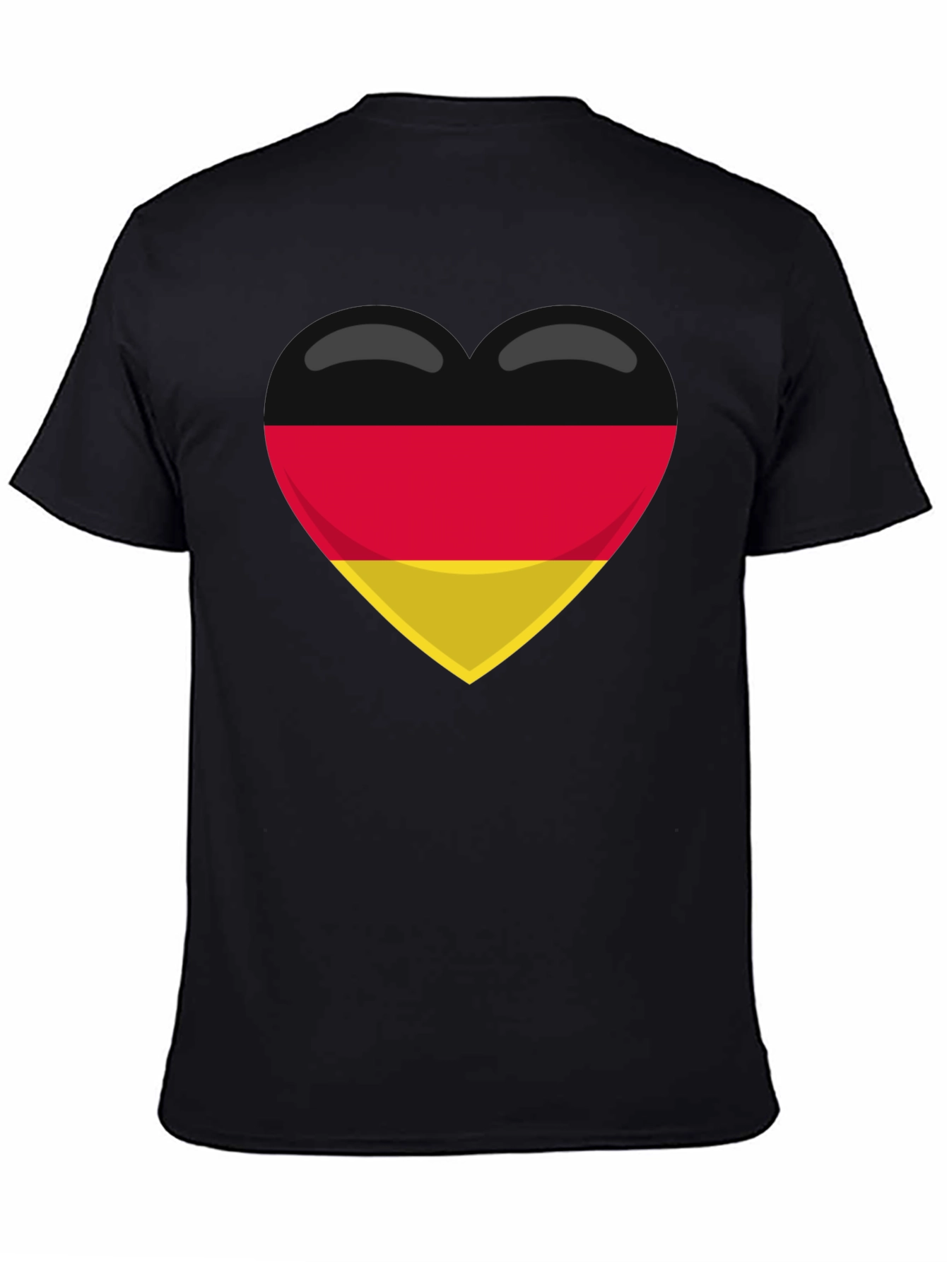 German Flag Heart Emoji Black T-Shirt