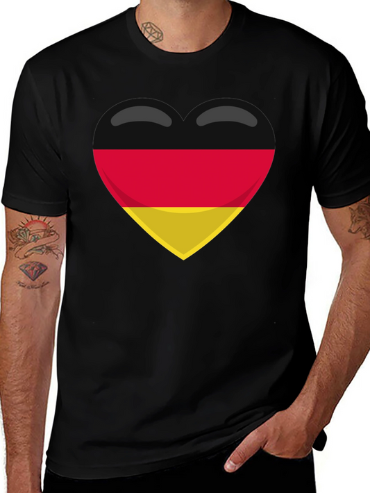 German Flag Heart Emoji Black T-Shirt