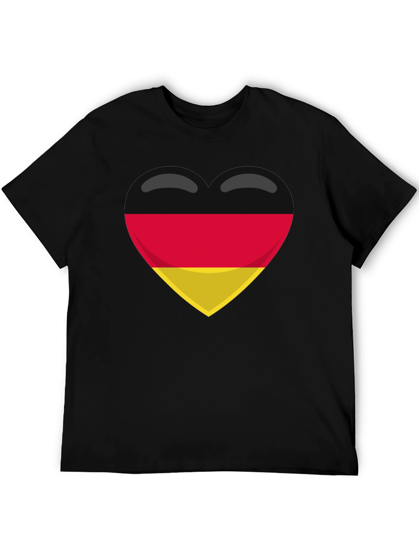 German Flag Heart Emoji Black T-Shirt