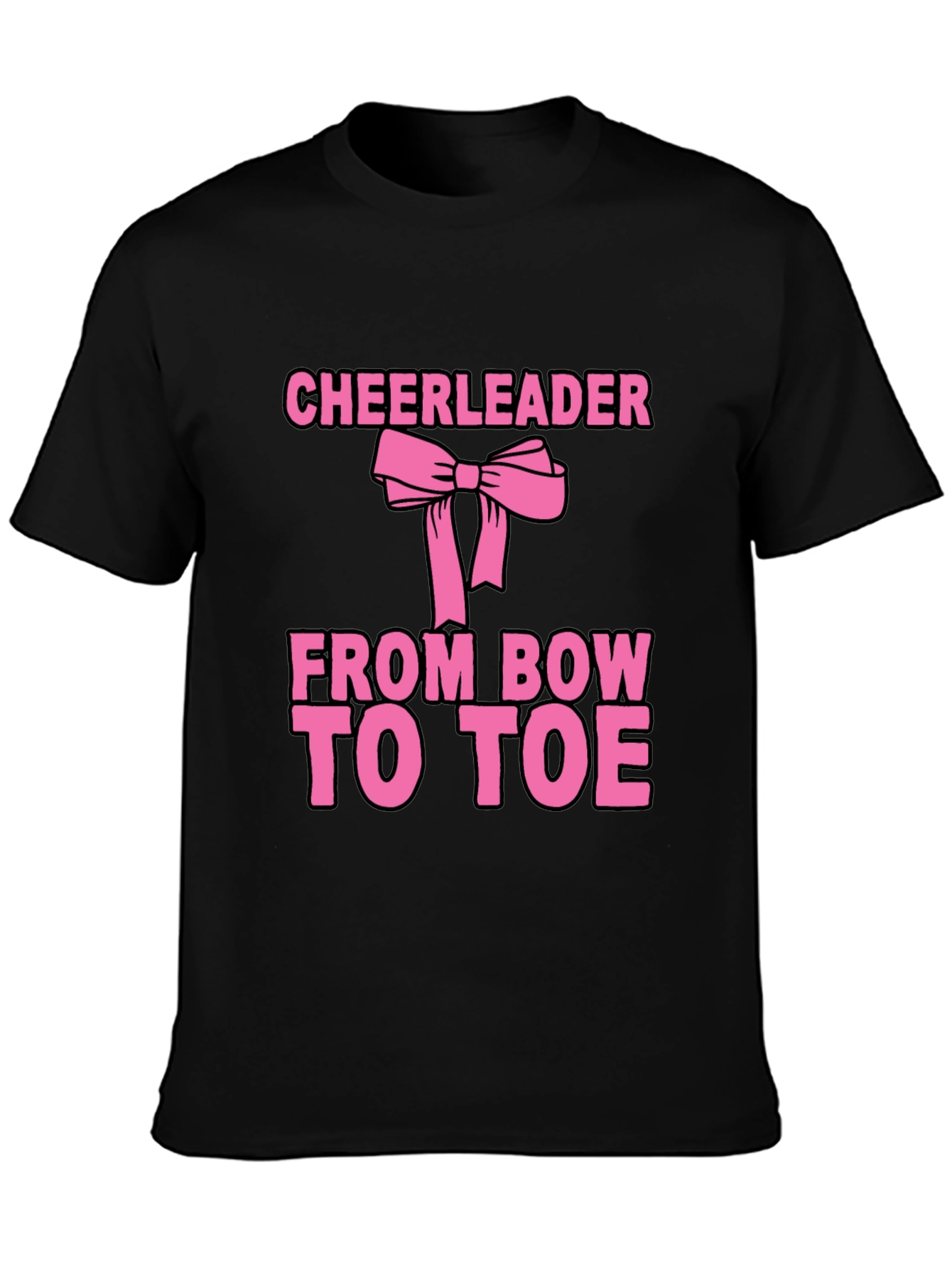 Cheerleader Bow to Toe Black T-Shirt