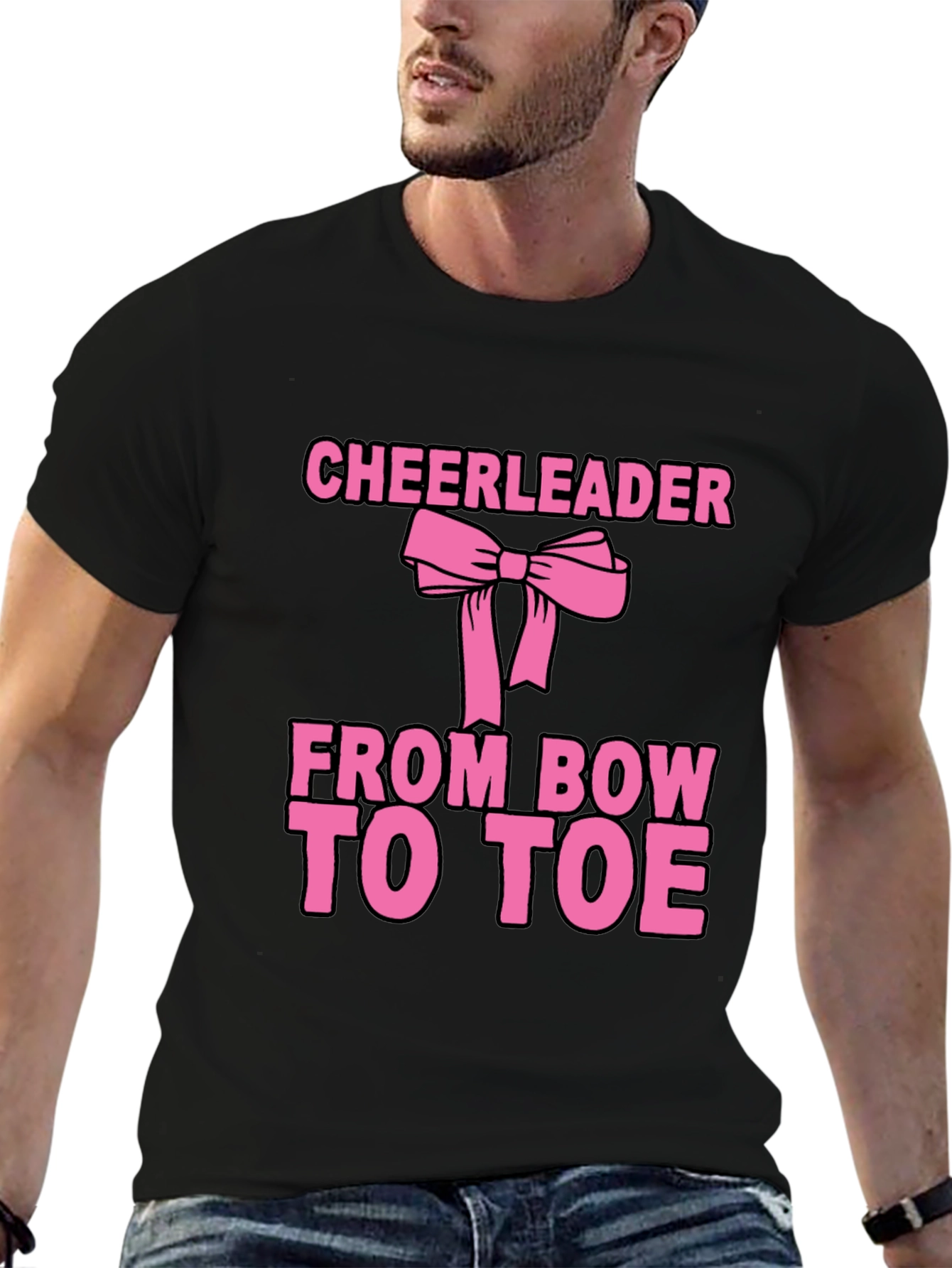 Cheerleader Bow to Toe Black T-Shirt