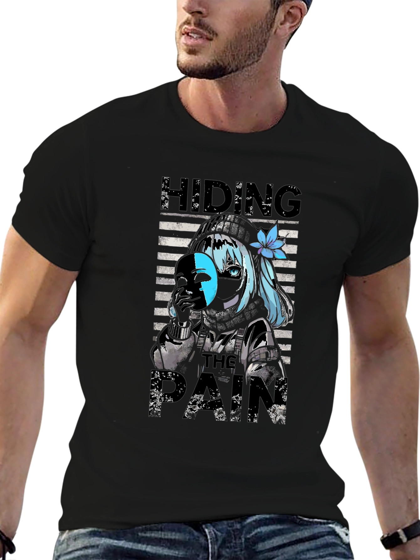 Hiding The Pain Anime T-Shirt