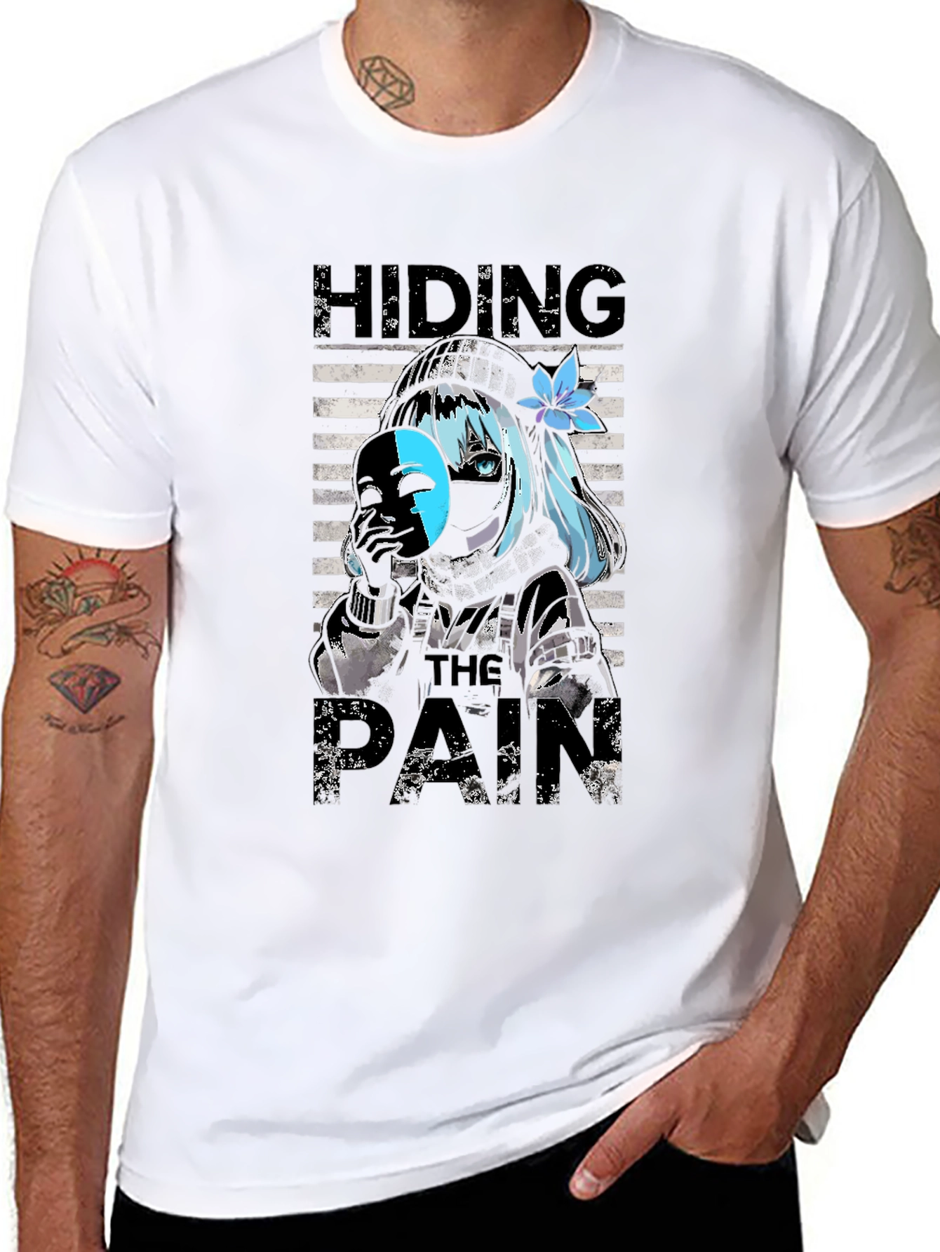 Hiding The Pain Anime T-Shirt