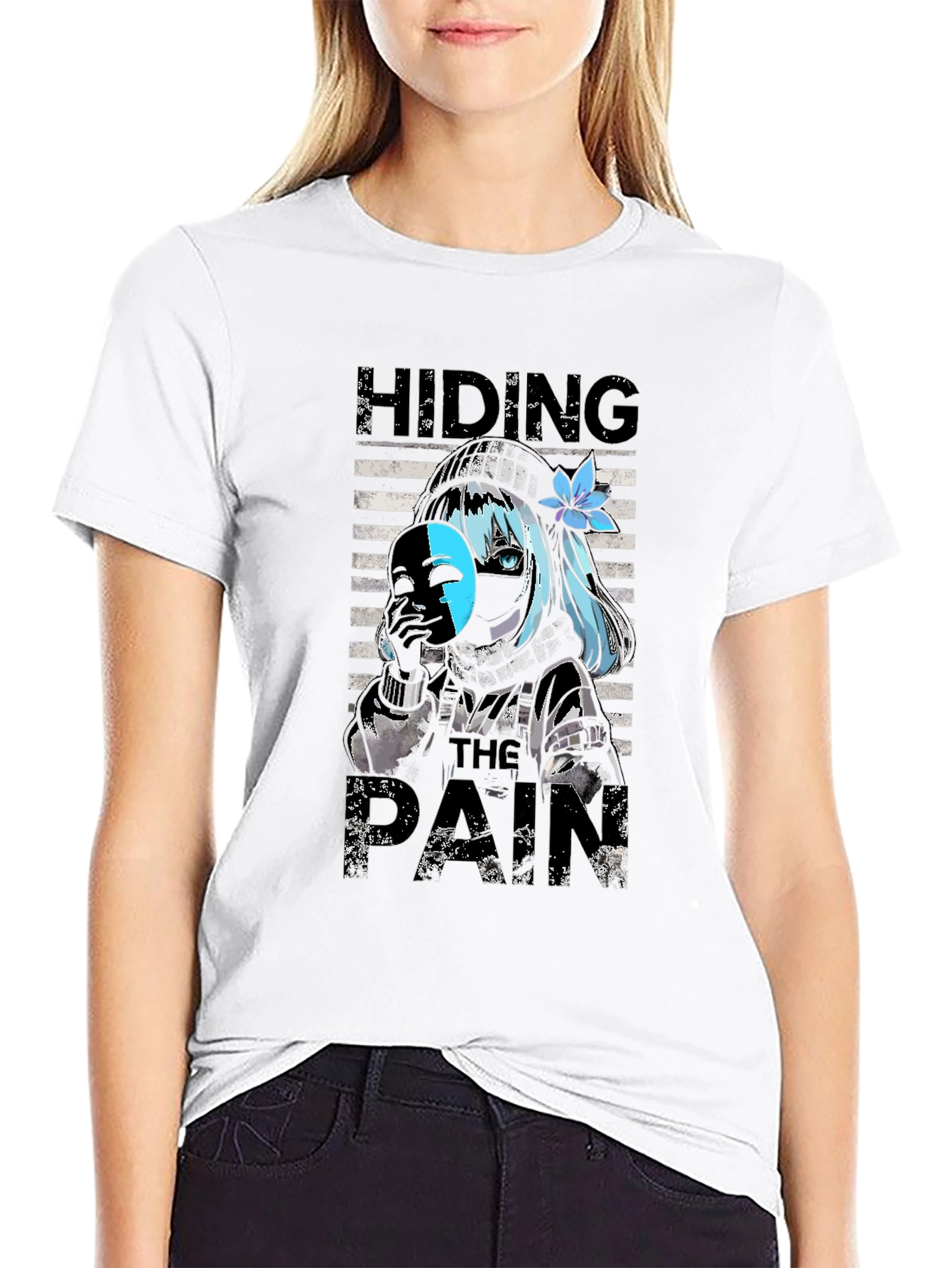 Hiding The Pain Anime T-Shirt