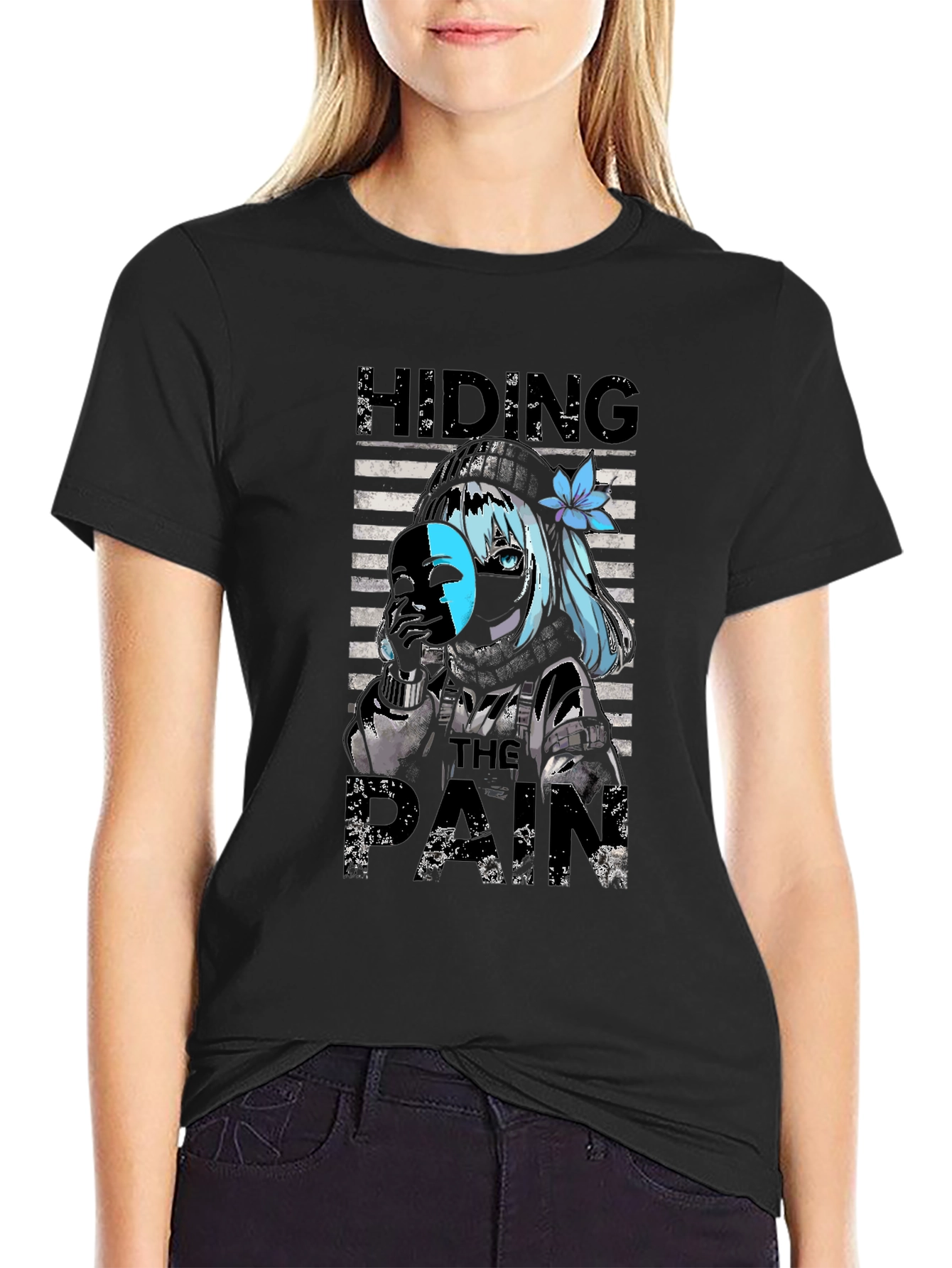 Hiding The Pain Anime T-Shirt