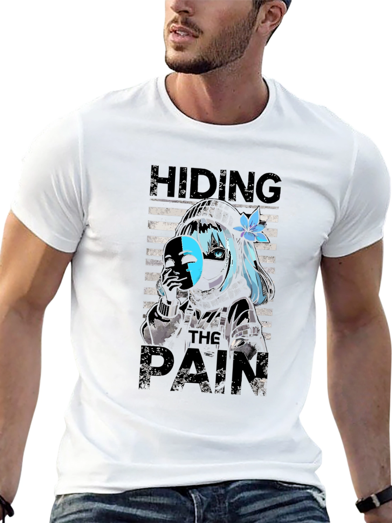 Hiding The Pain Anime T-Shirt