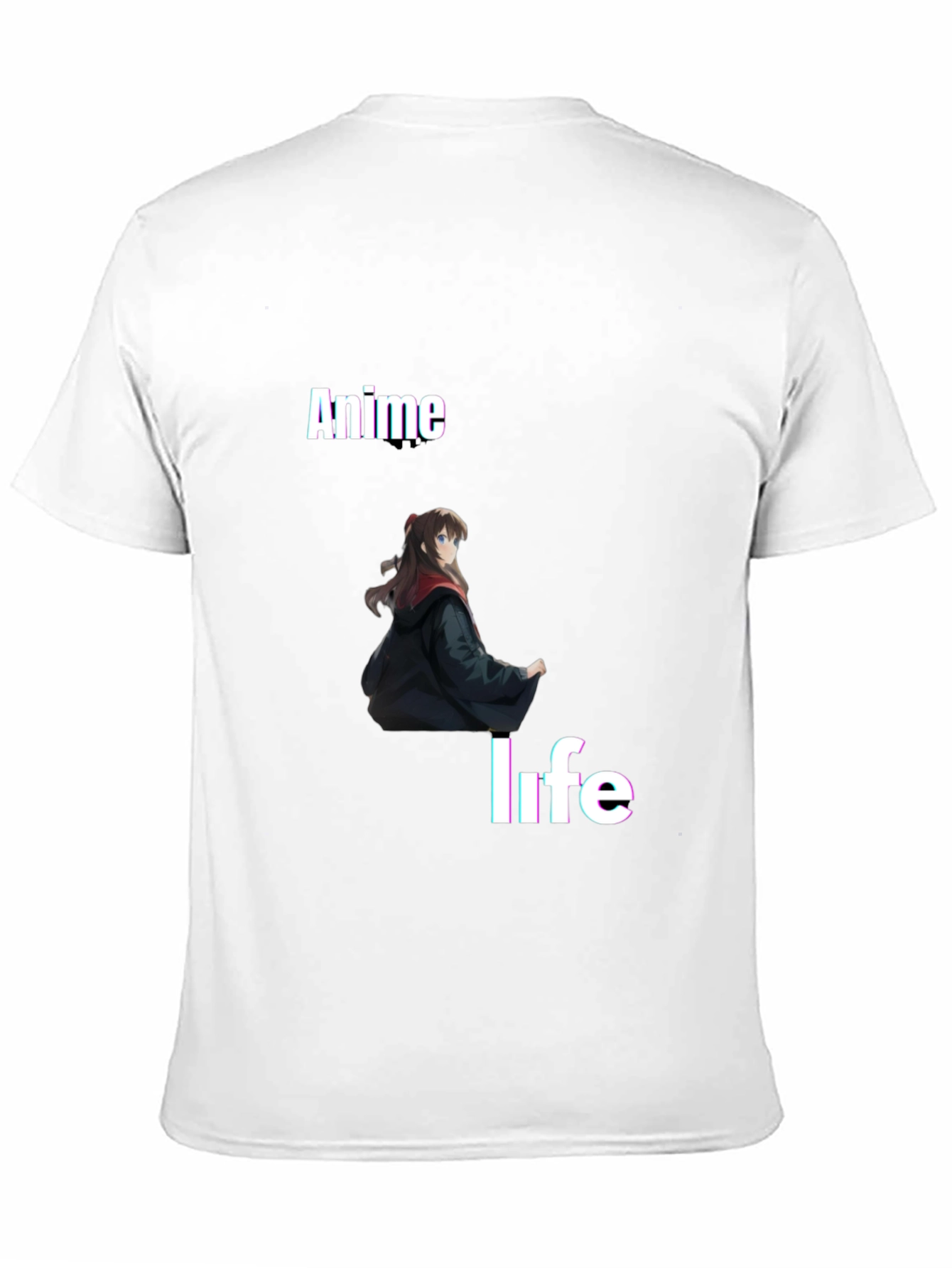 Anime Life Graphic Tee - Black Crew Neck T-Shirt