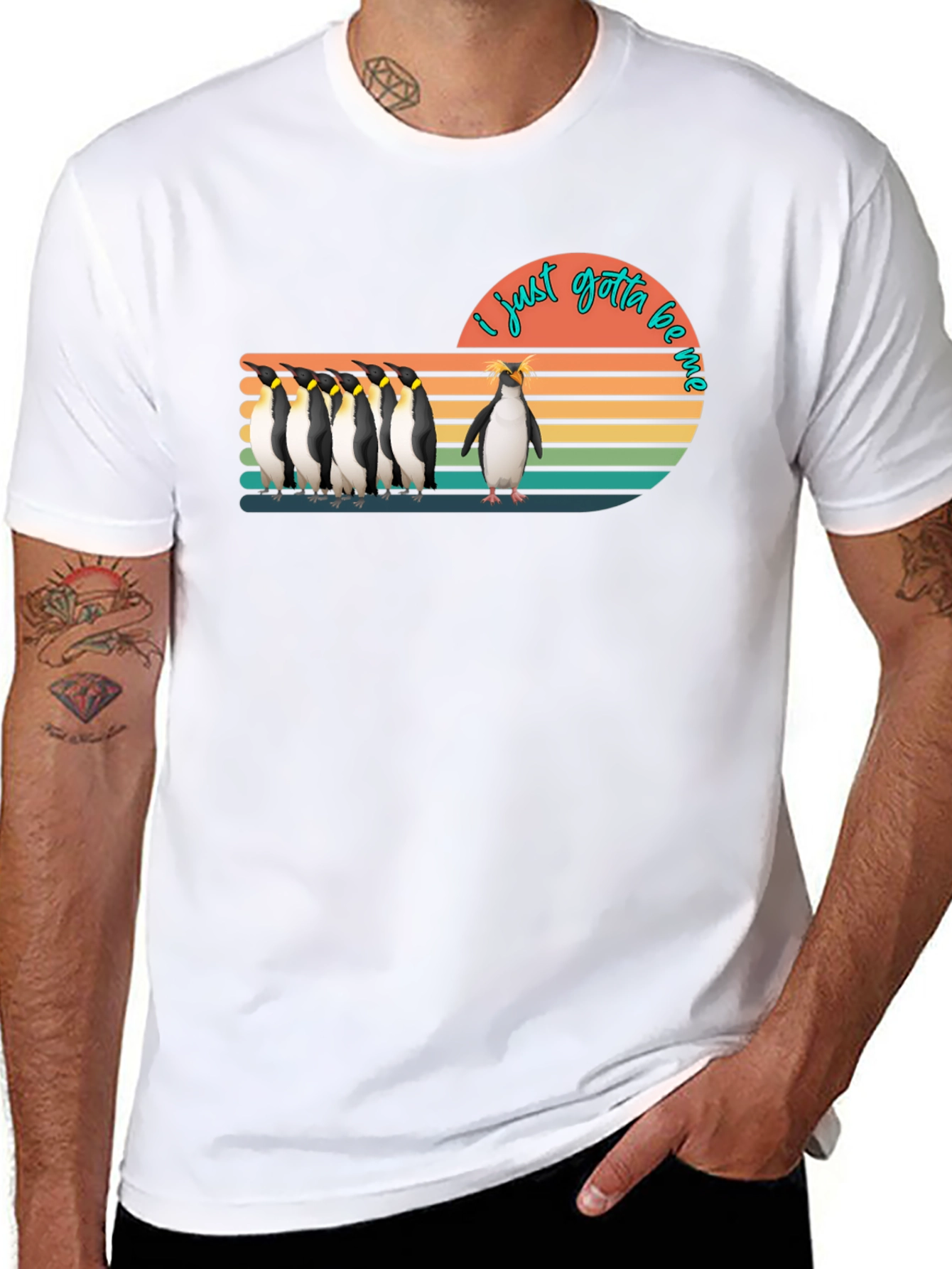 I Just Gotta Be Me Penguin Graphic T-Shirt