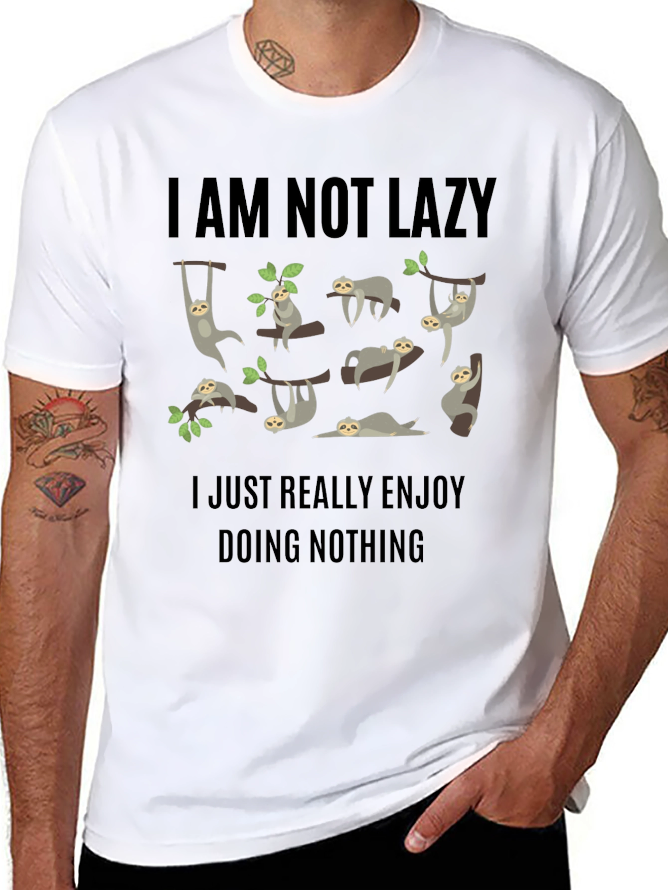 Funny Sloth Graphic T-Shirt - I Am Not Lazy
