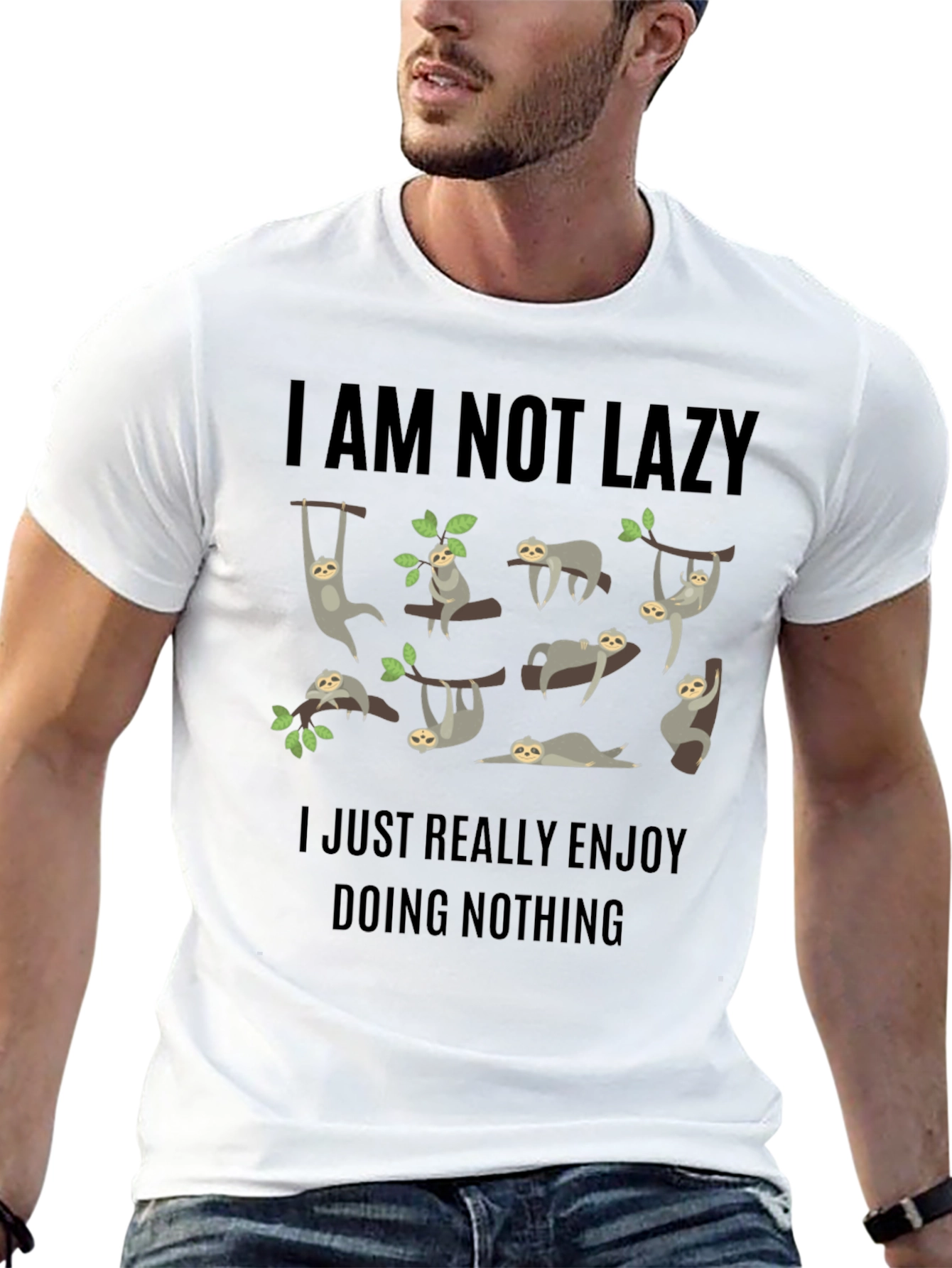 Funny Sloth Graphic T-Shirt - I Am Not Lazy