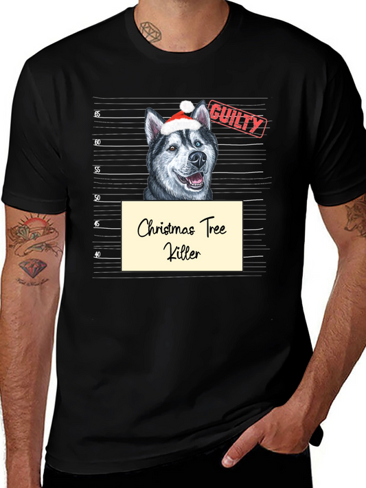 Christmas Tree Killer Dog Mugshot T-Shirt
