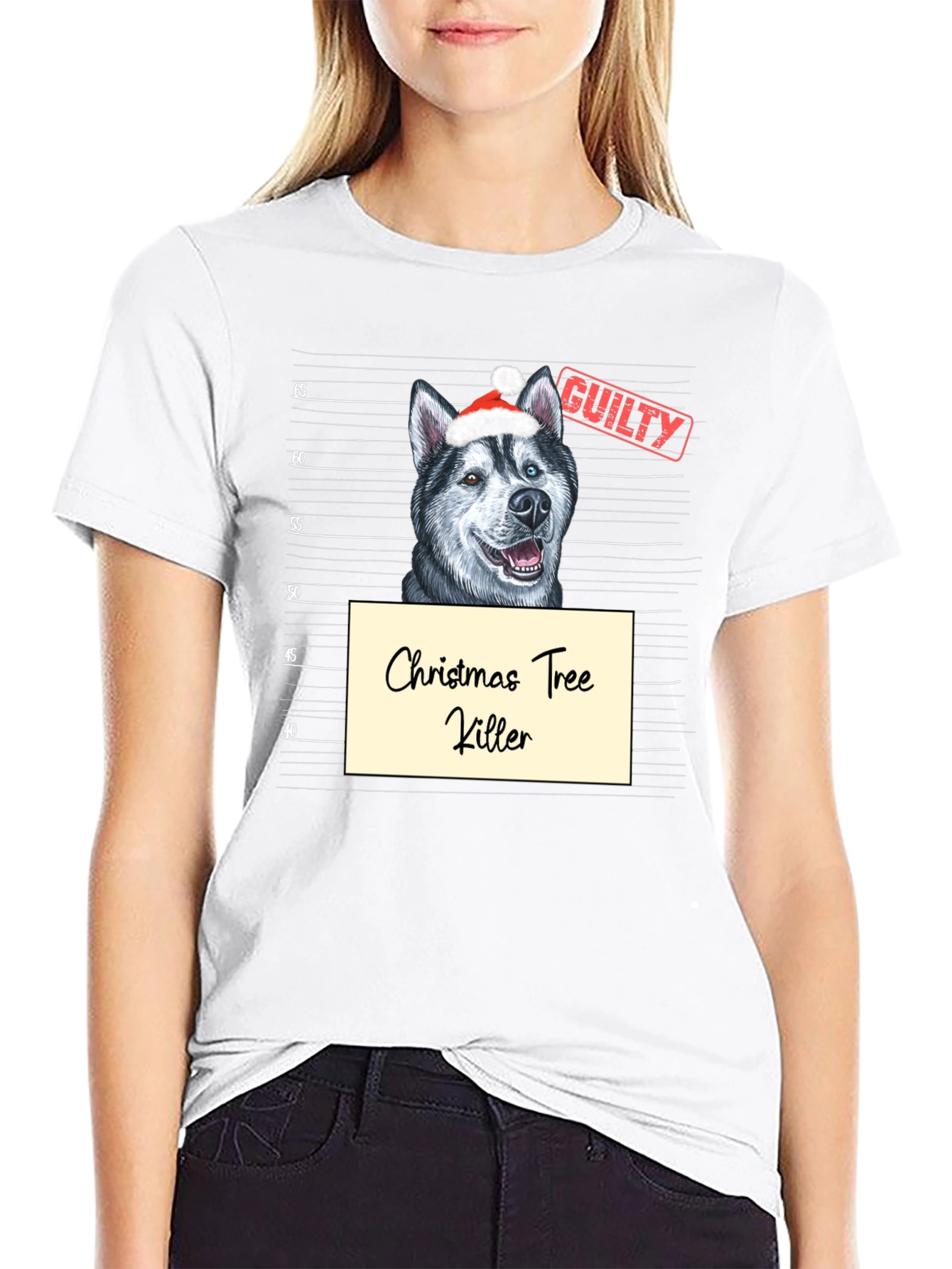 Christmas Tree Killer Dog Mugshot T-Shirt