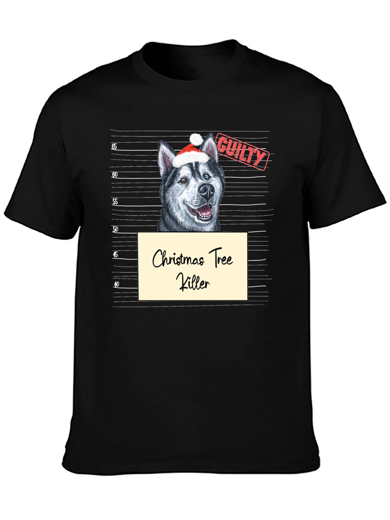 Christmas Tree Killer Dog Mugshot T-Shirt