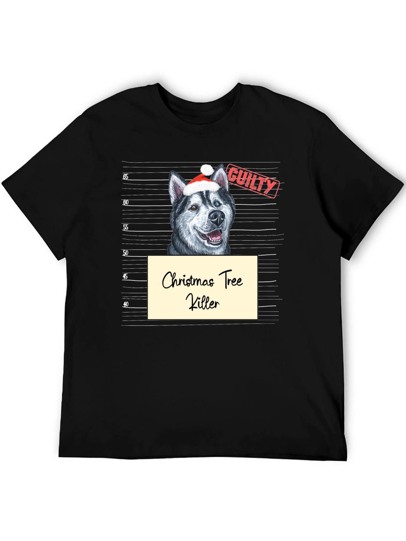 Christmas Tree Killer Dog Mugshot T-Shirt
