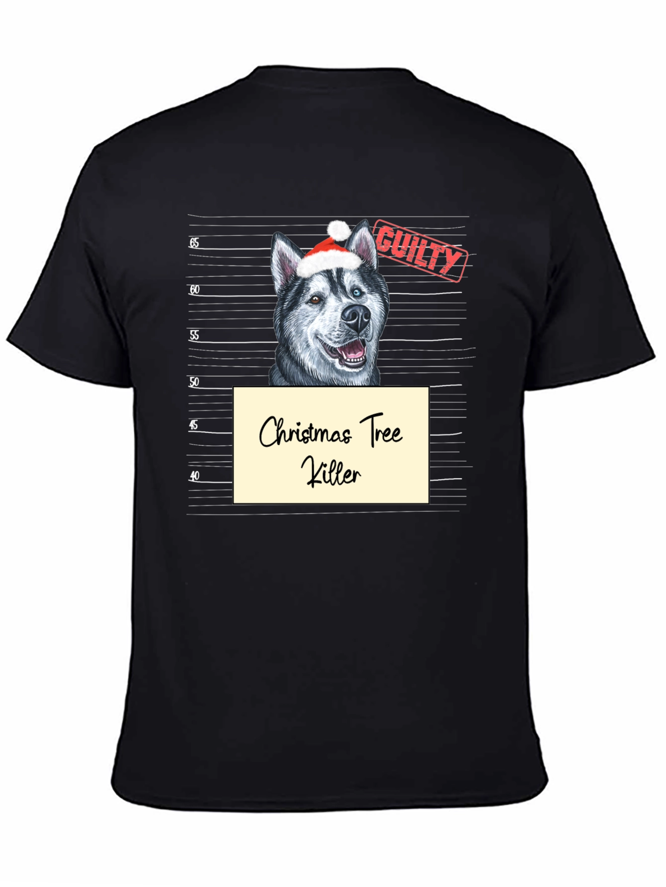 Christmas Tree Killer Dog Mugshot T-Shirt