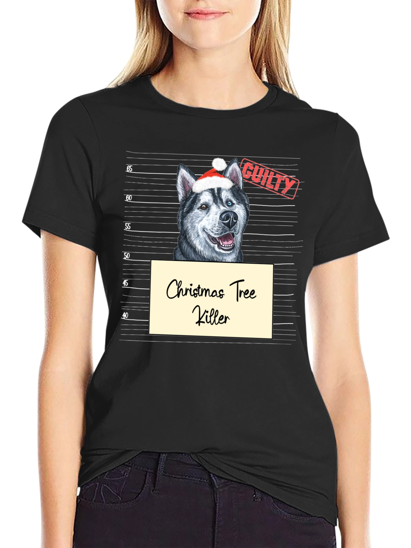 Christmas Tree Killer Dog Mugshot T-Shirt