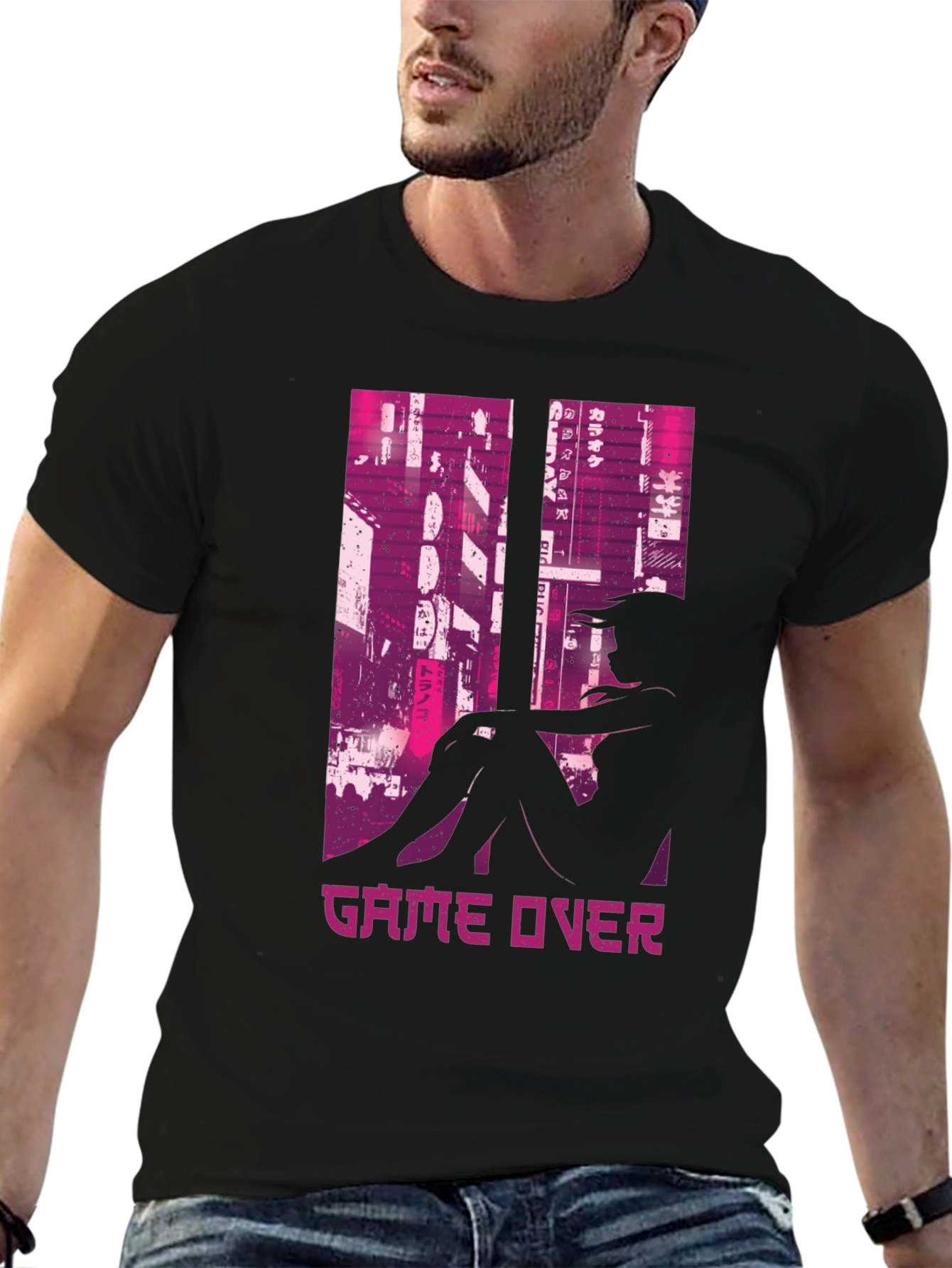 Game Over Cyberpunk Graphic T-Shirt