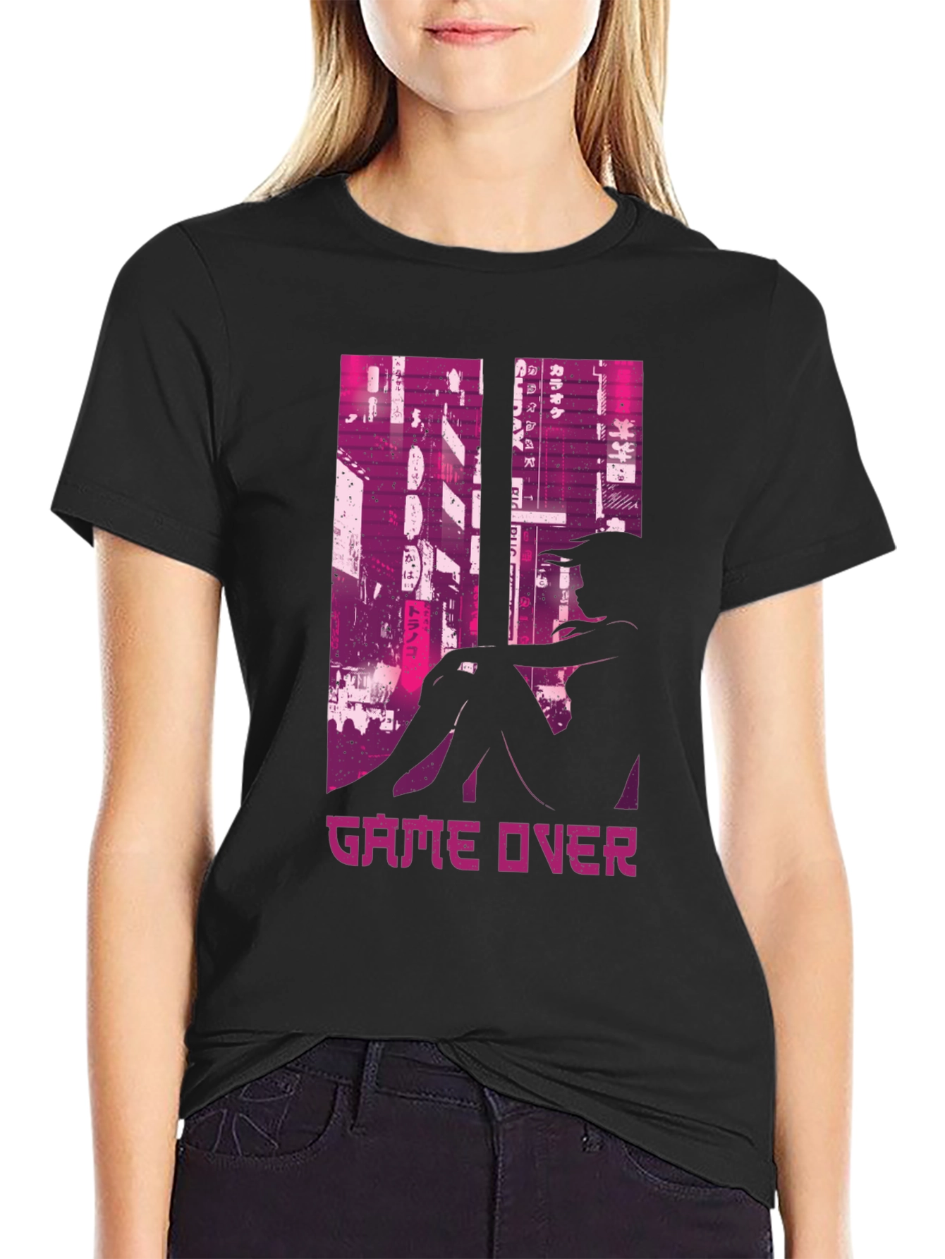 Game Over Cyberpunk Graphic T-Shirt