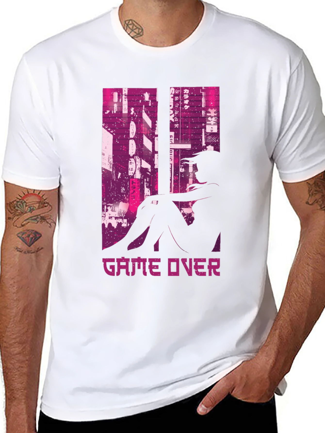 Game Over Cyberpunk Graphic T-Shirt