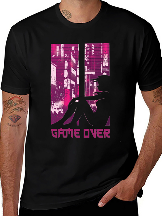 Game Over Cyberpunk Graphic T-Shirt