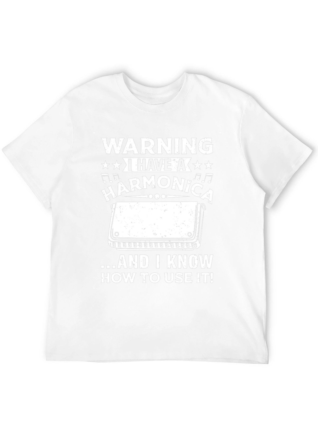 Warning Harmonica Player T-Shirt