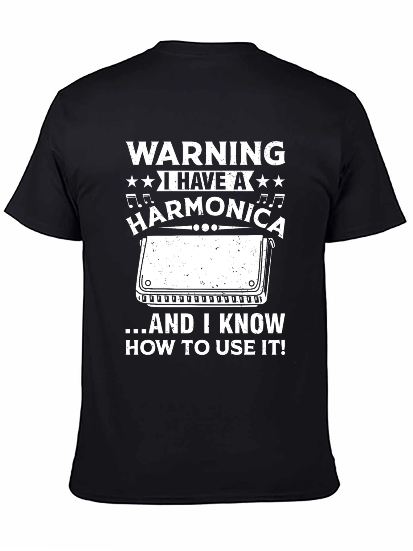 Warning Harmonica Player T-Shirt