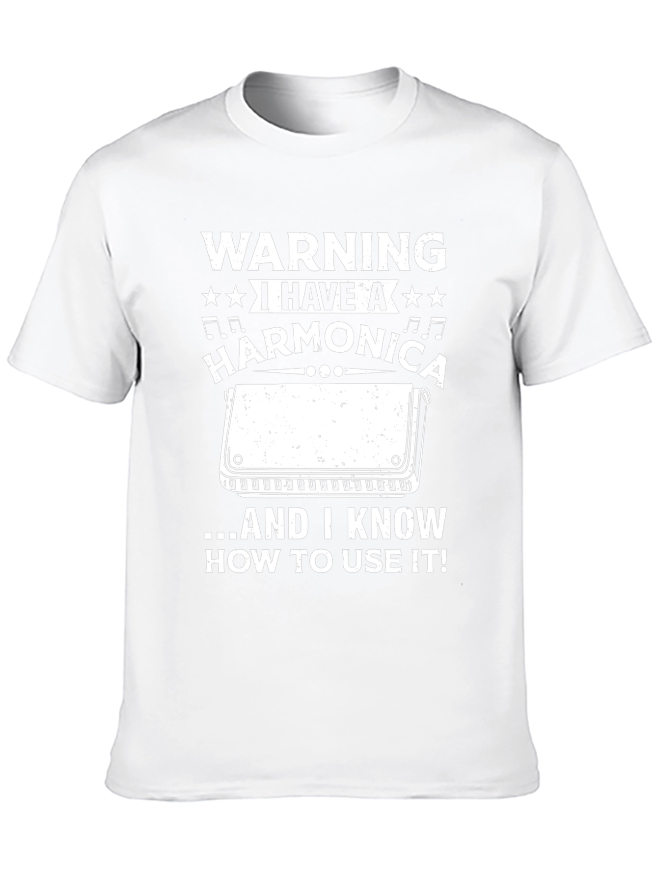Warning Harmonica Player T-Shirt