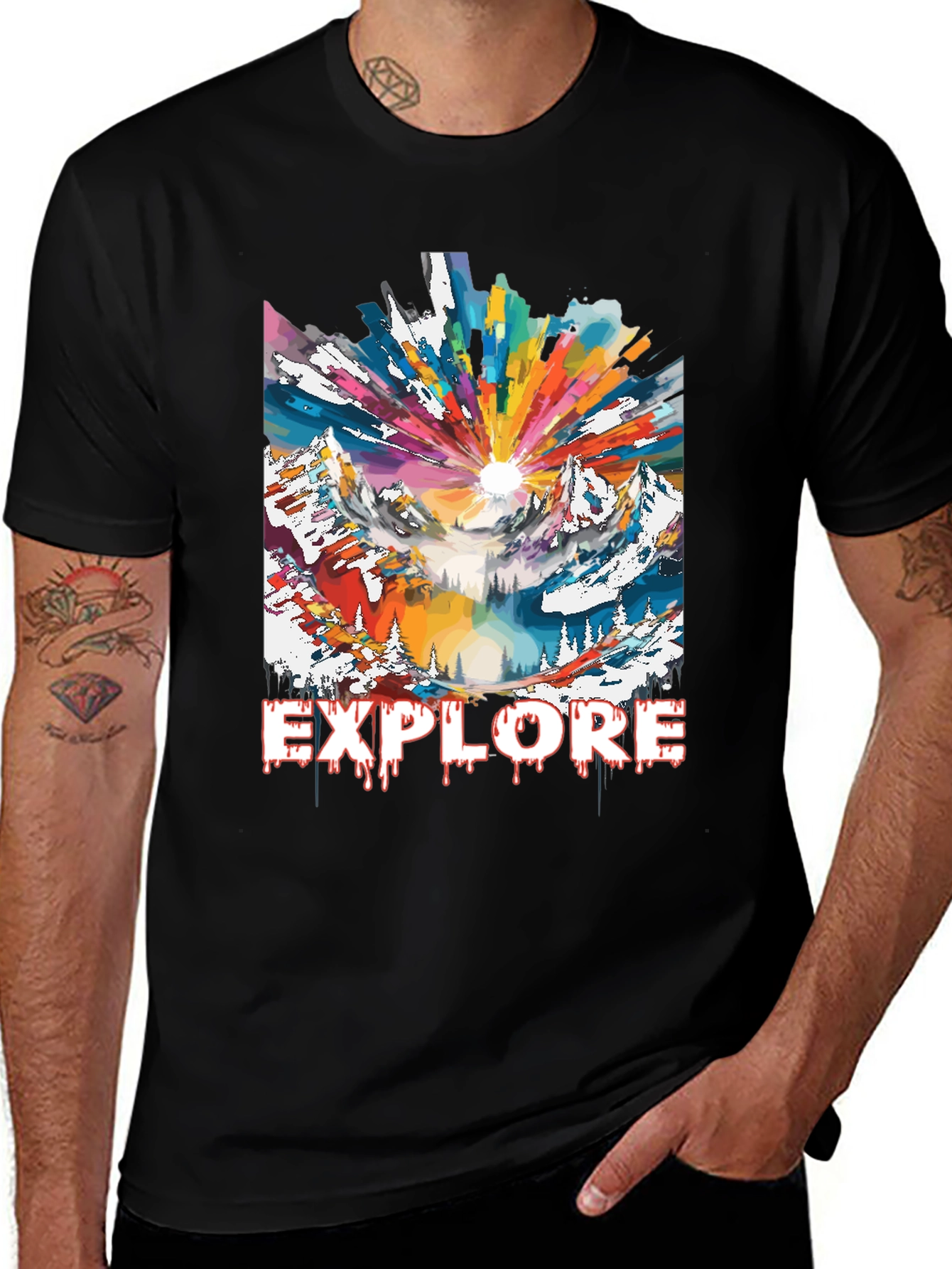 Explore Graphic Tee - Adventure Mountain Design