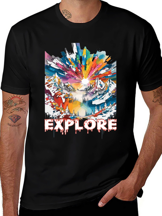 Explore Graphic Tee - Adventure Mountain Design