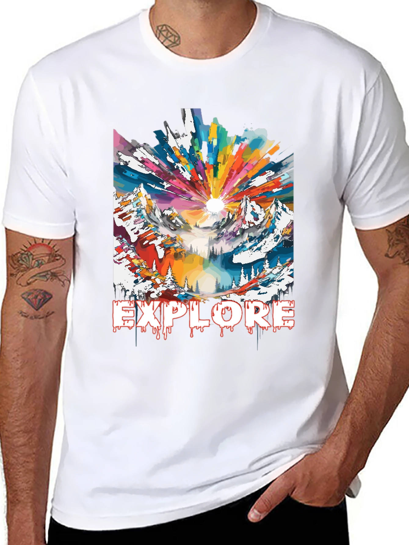 Explore Graphic Tee - Adventure Mountain Design