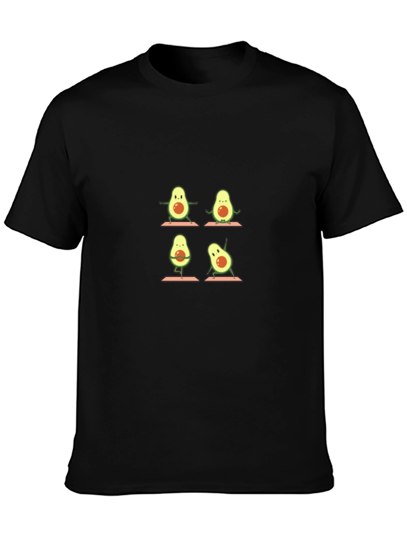 Yoga Avocado Graphic Tee - Black Cotton
