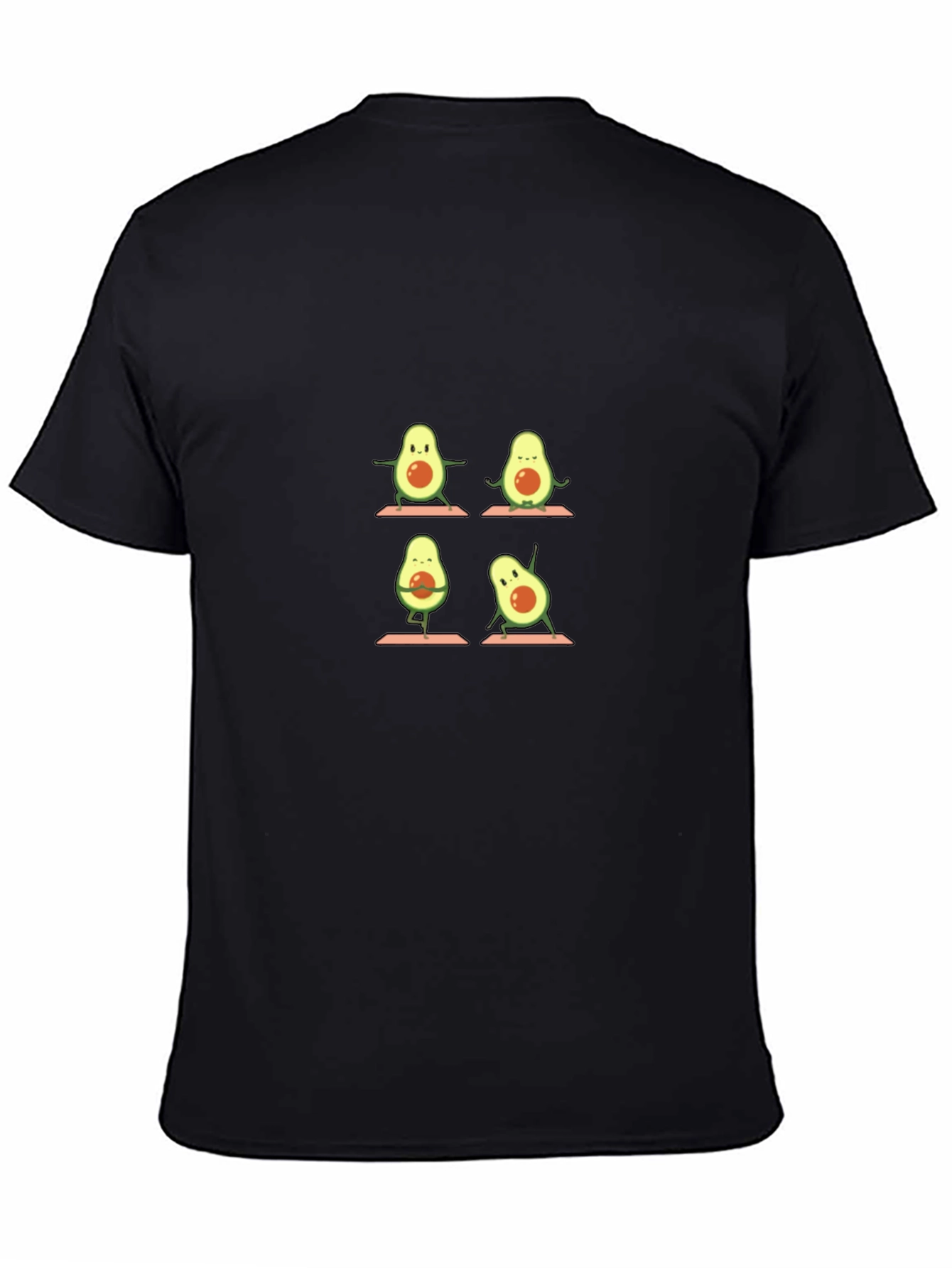 Yoga Avocado Graphic Tee - Black Cotton