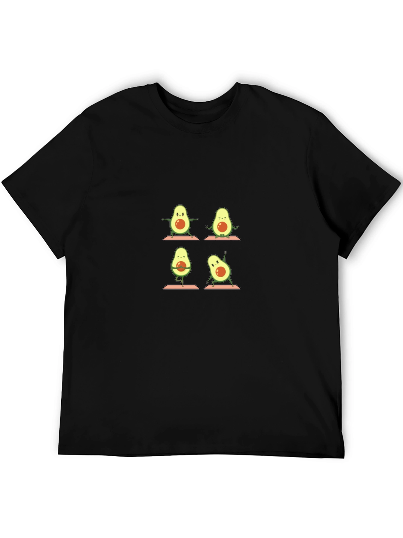 Yoga Avocado Graphic Tee - Black Cotton