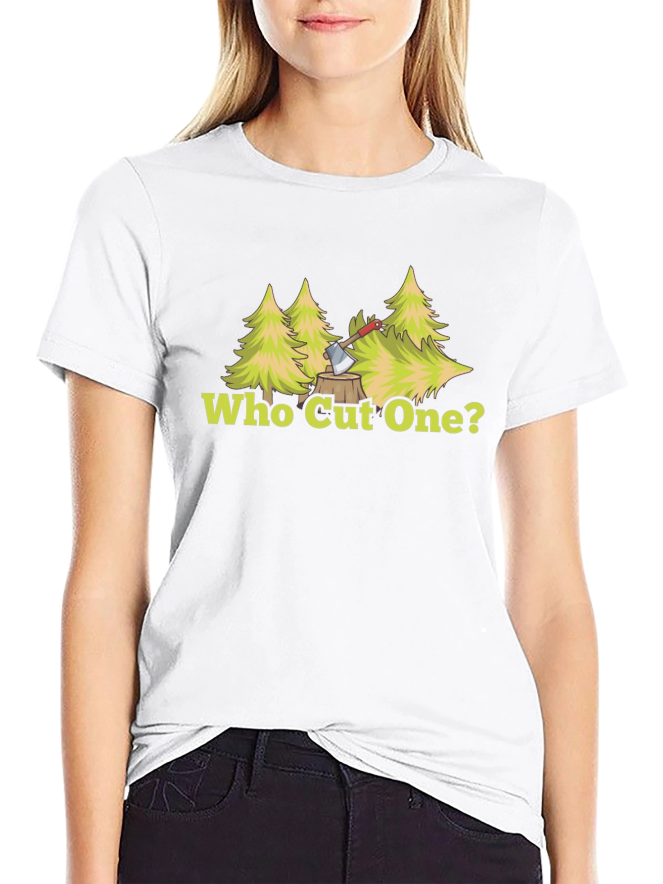 Who Cut One? Lumberjack Humor Graphic T-Shirt