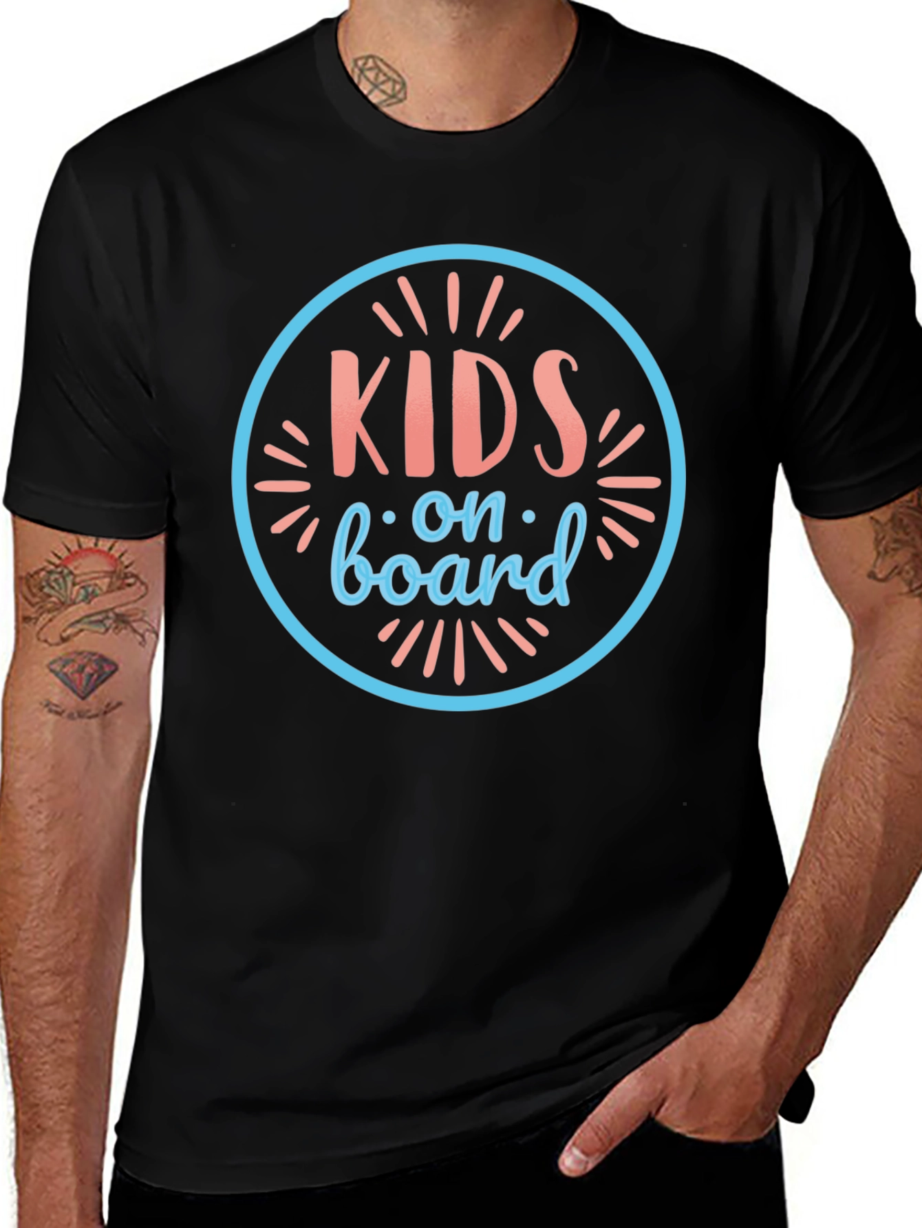 Kids On Board Graphic Tee - Soft Cotton Black