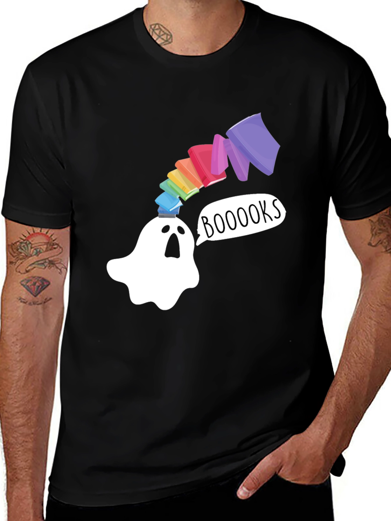 Booooks Ghost T-Shirt - Book Lover Halloween Tee