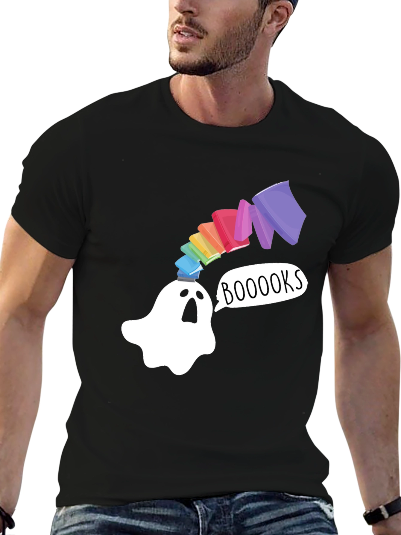 Booooks Ghost T-Shirt - Book Lover Halloween Tee