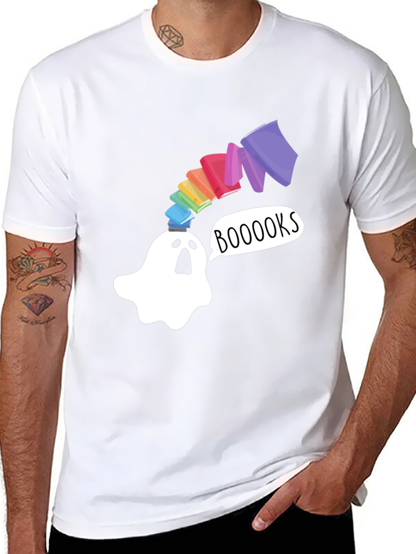 Booooks Ghost T-Shirt - Book Lover Halloween Tee