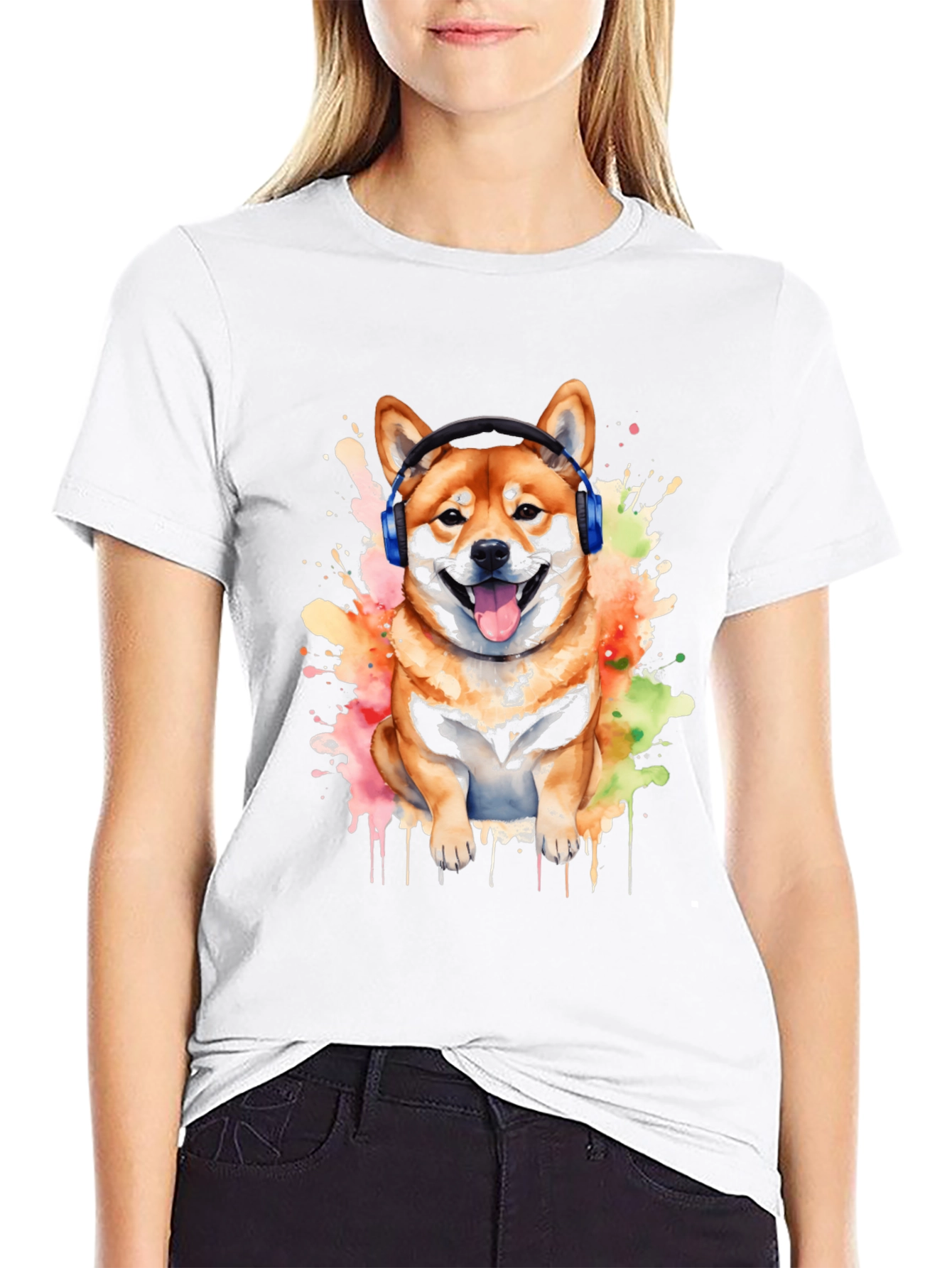 Shiba Inu DJ Mens Graphic Tee