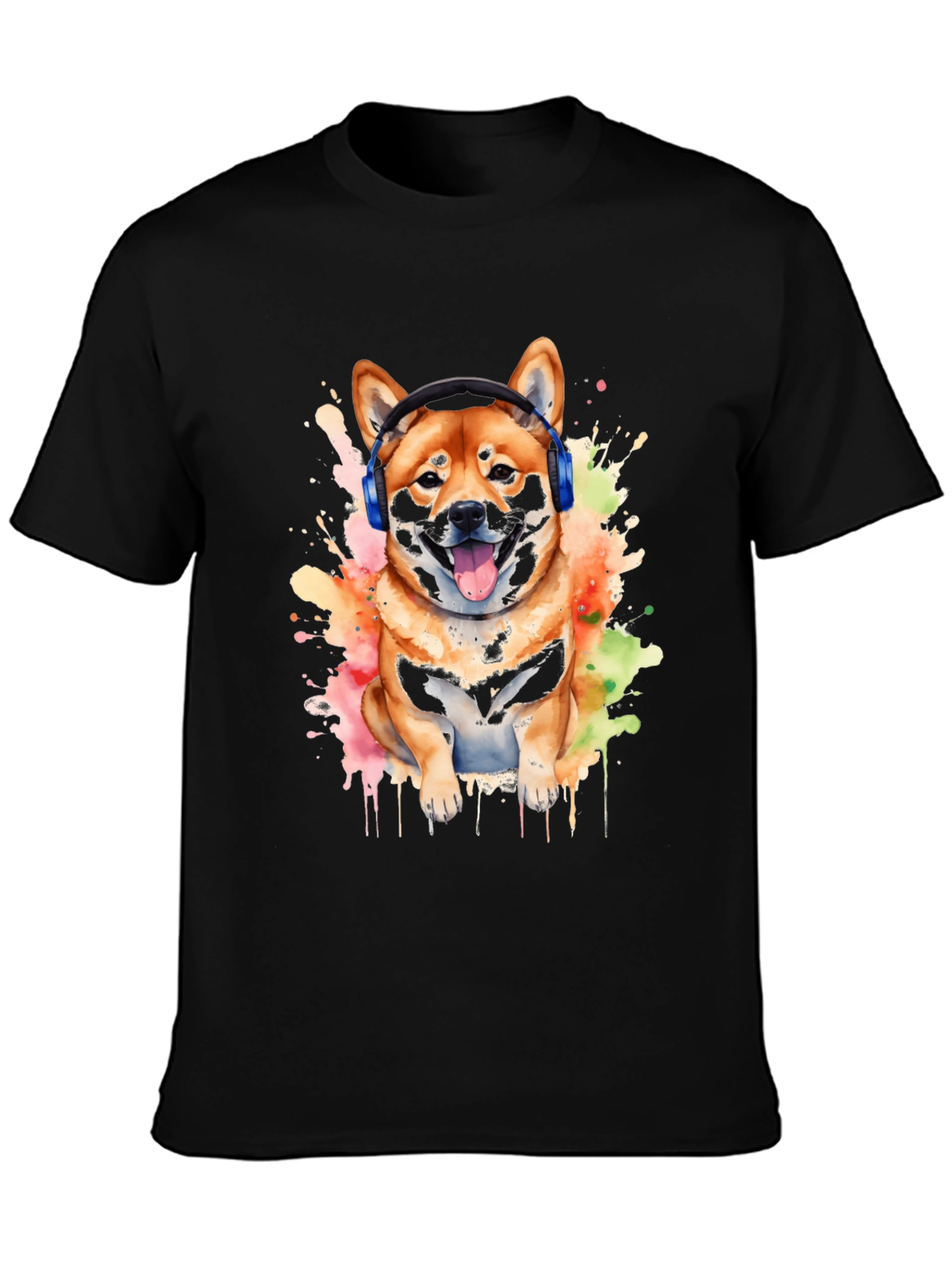 Shiba Inu DJ Mens Graphic Tee