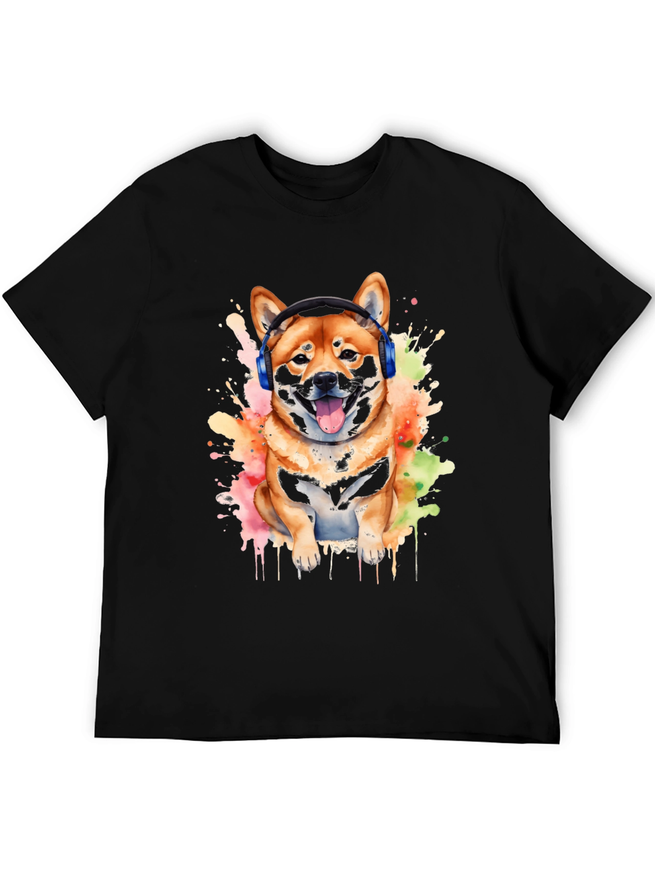 Shiba Inu DJ Mens Graphic Tee