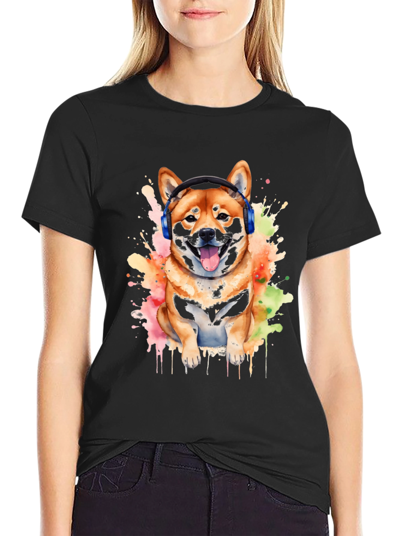 Shiba Inu DJ Mens Graphic Tee