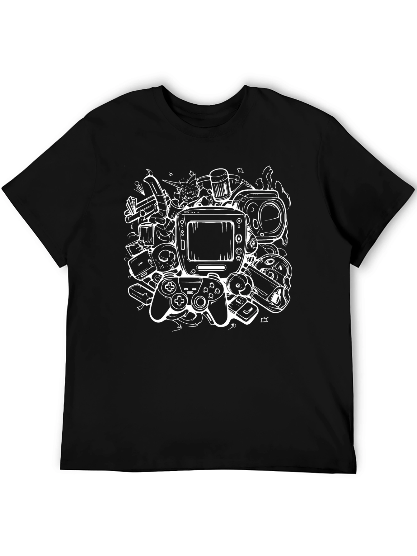 Gamer Nostalgia Graphic Tee - Black