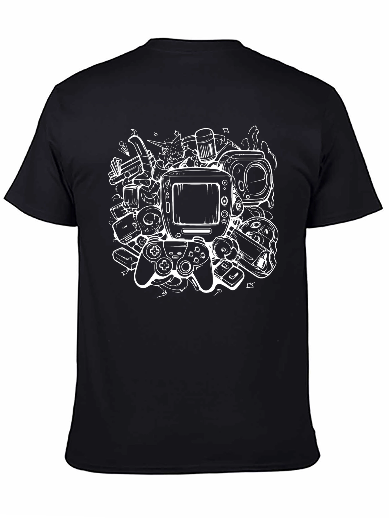 Gamer Nostalgia Graphic Tee - Black
