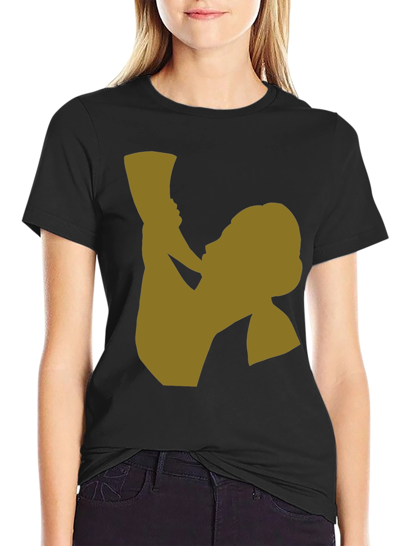 Silhouette Graphic Tee - Black Cotton Blend