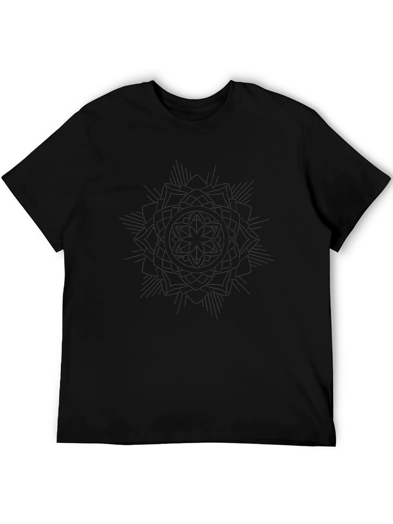 Mens Black Mandala Graphic Tee